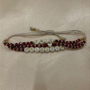 Red and Gold Beaded Bracelet